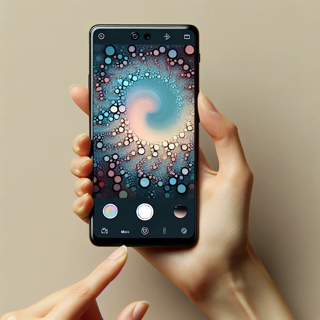 "Close-up of Oppo Reno 12 Pro smartphone showcasing the new generative AI photo filters feature, displayed on its vibrant screen with a stunning landscape image, highlighting the device's advanced photography capabilities."