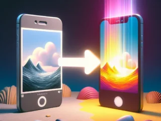 "Person using an iPhone to change HEIC photos to JPG format, illustrating the steps from the article 'How to Change HEIC to JPG: Complete Guide to Converting iPhone Photos'."