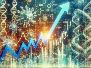 "Graph showcasing the skyrocketing performance of biotech stocks compared to other U.S. tech sectors, highlighting key high-growth companies in the biotech industry."