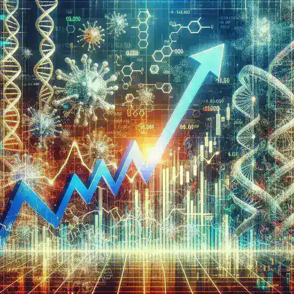 "Graph showcasing the skyrocketing performance of biotech stocks compared to other U.S. tech sectors, highlighting key high-growth companies in the biotech industry."