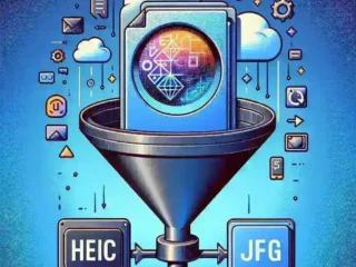 "Illustration showcasing the step-by-step process of HEIC to JPG conversion, highlighting software tools and user-friendly features for seamless image format transformation."