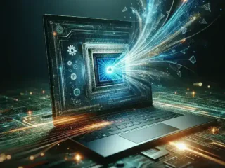 "AMD Hawk Point NPU 2.0 mid-range laptop technology illustration showcasing enhanced AI performance and energy efficiency for 2025."